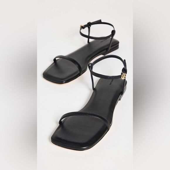 Anine Bing Invisible Flat Sandal Black Leather - Picture 3 of 16